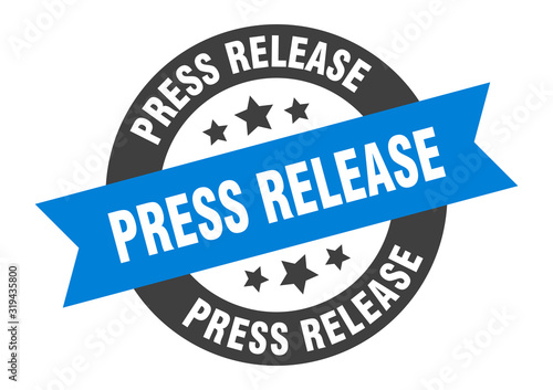 press release sign. press release round ribbon sticker. press release tag