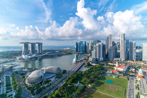 Cloudy sky at Marina Bay Singapore skyline