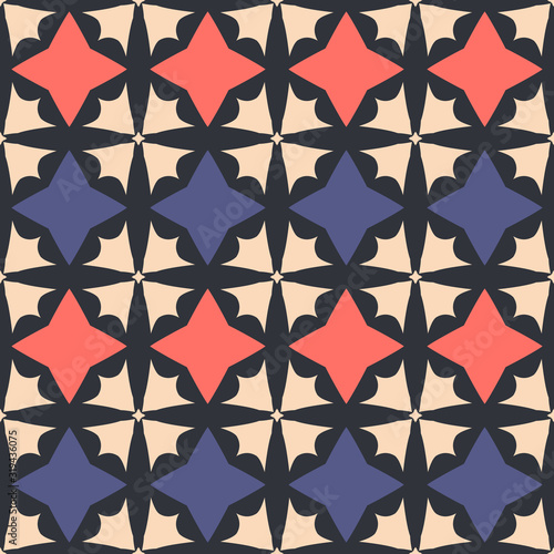 Seamless pattern with geometric ornament.
