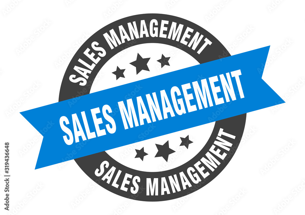Obraz premium sales management sign. sales management round ribbon sticker. sales management tag