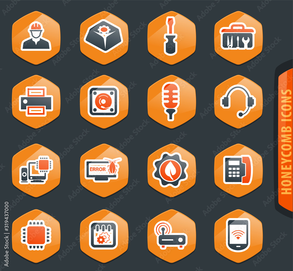Electronic repair icons set Electronic repair icons set