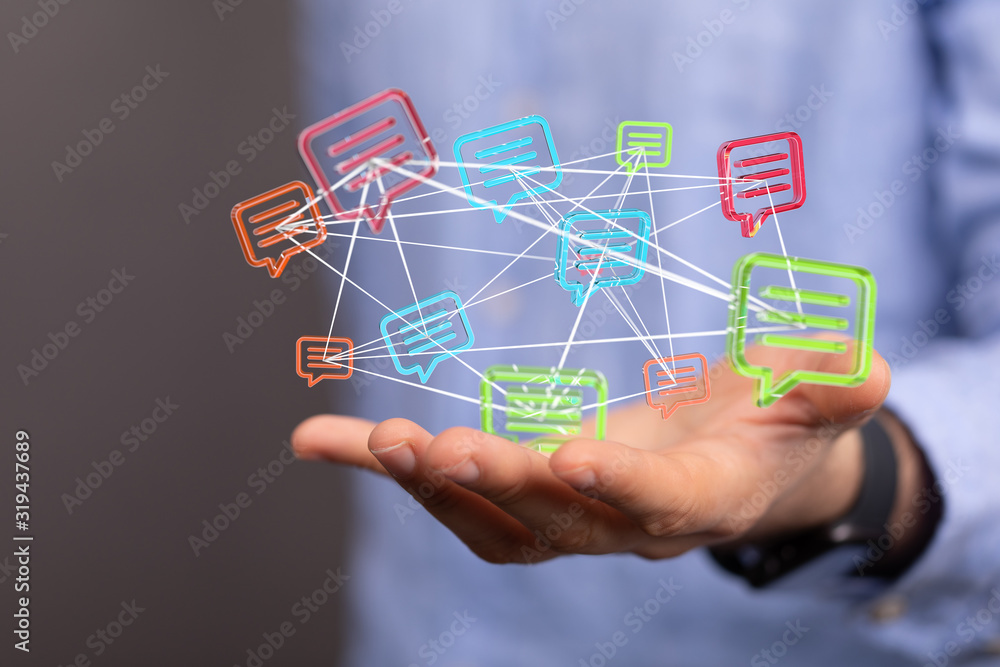 Empty speech bubble hands feedback communication.. Empty speech bubble hands feedback communication..