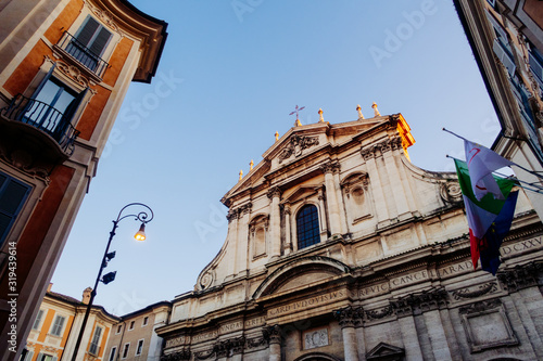 Rome, Italy - Dec 30, 2019: Church of St. Ignatius of Loyola at Campus Martius (Chiesa di Sant'Ignazio di Loyola), Piazza Sant'Ignazio photo