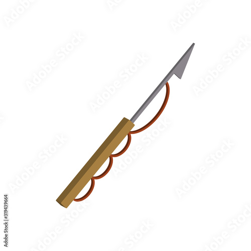 Harpoon for underwater fishing.Vector isometric and 3D view.	