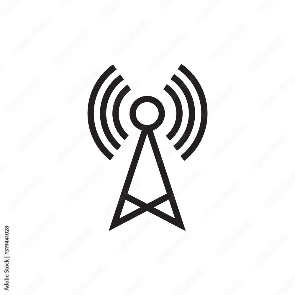 Broadcast, transmitter antenna icon design vector illustration Broadcast, transmitter antenna icon design vector illustration