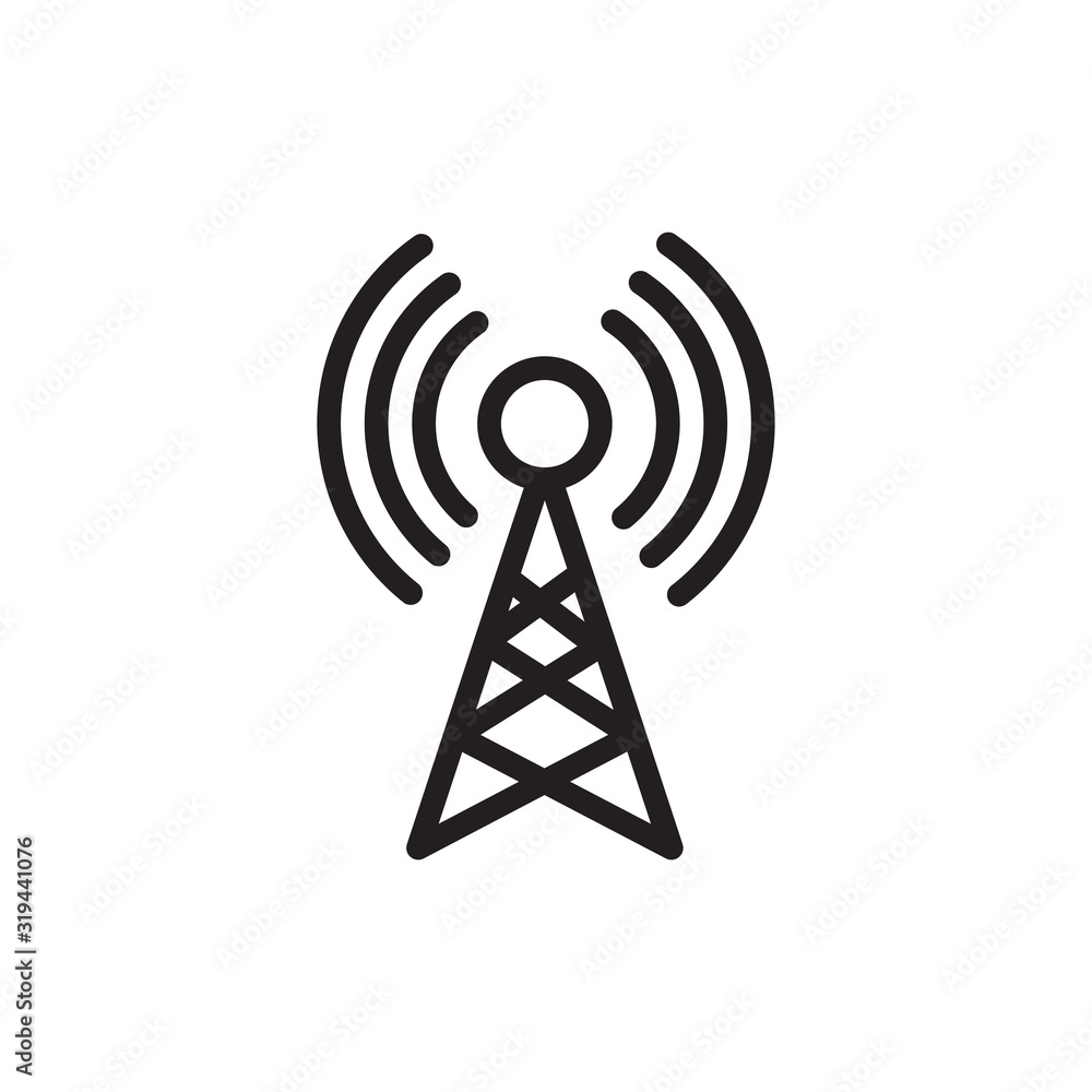 Broadcast, transmitter antenna icon design vector illustration Broadcast, transmitter antenna icon design vector illustration