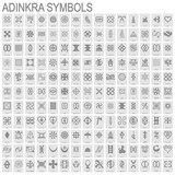 set of monochrome icons with adinkra symbols