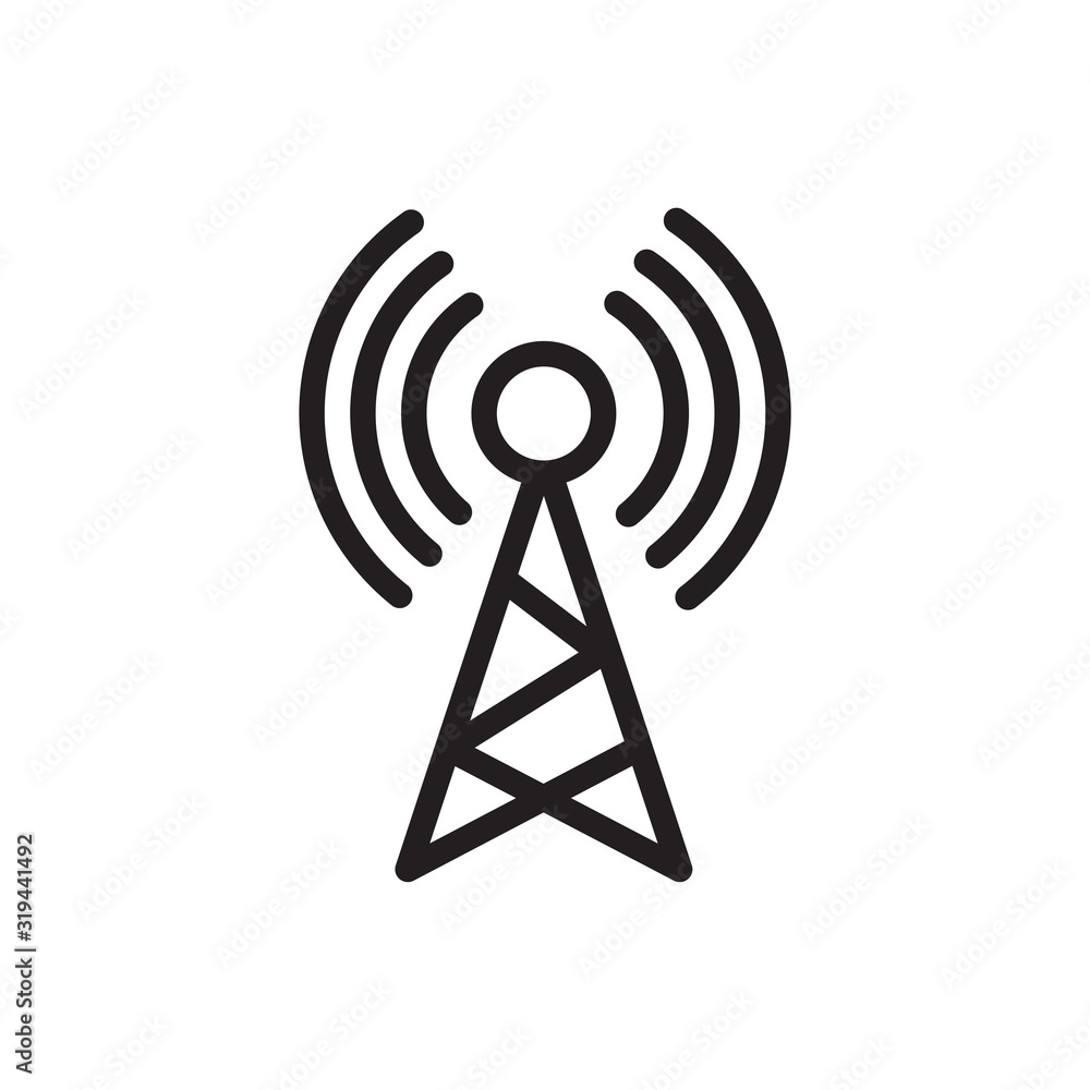 Broadcast, transmitter antenna icon design vector illustration Broadcast, transmitter antenna icon design vector illustration