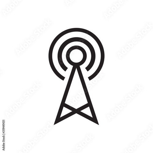 Broadcast, transmitter antenna icon design vector illustration