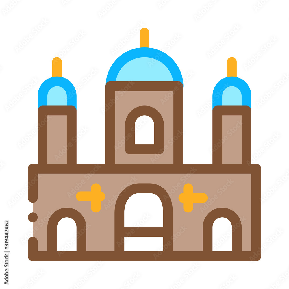 Islamic Building Icon Vector. Outline Islamic Building Sign. Isolated Contour Symbol Illustration Islamic Building Icon Vector. Outline Islamic Building Sign. Isolated Contour Symbol Illustration