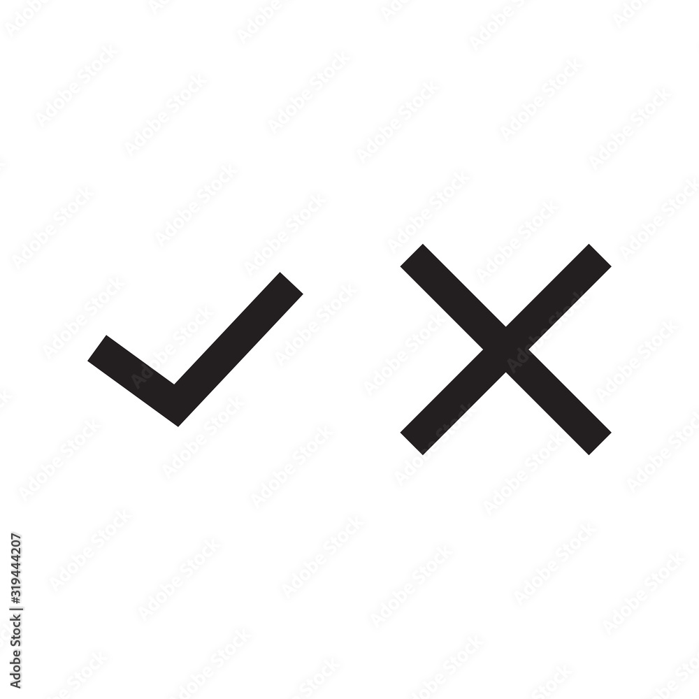 Yes or no. Success or defeat. Accepted or not accepted. True or false, checklist and cross mark Yes or no. Success or defeat. Accepted or not accepted. True or false, checklist and cross mark