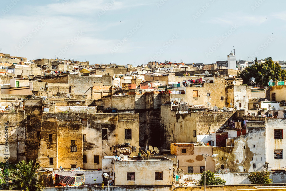 Fez view from the tannery, Morocco, North Africa