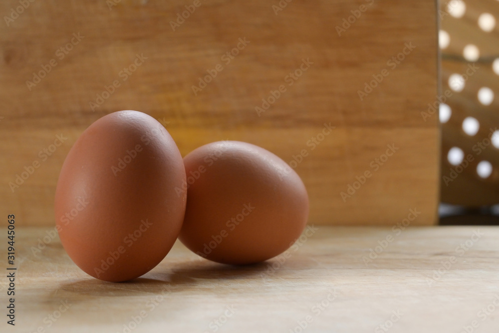 hen egg put on wood cutting board in kitchen prepare cooking hen egg put on wood cutting board in kitchen prepare cooking