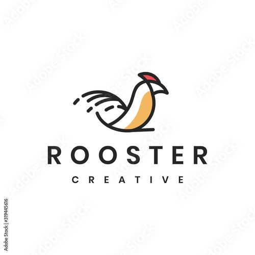 Modern rooster logo Premium Vector