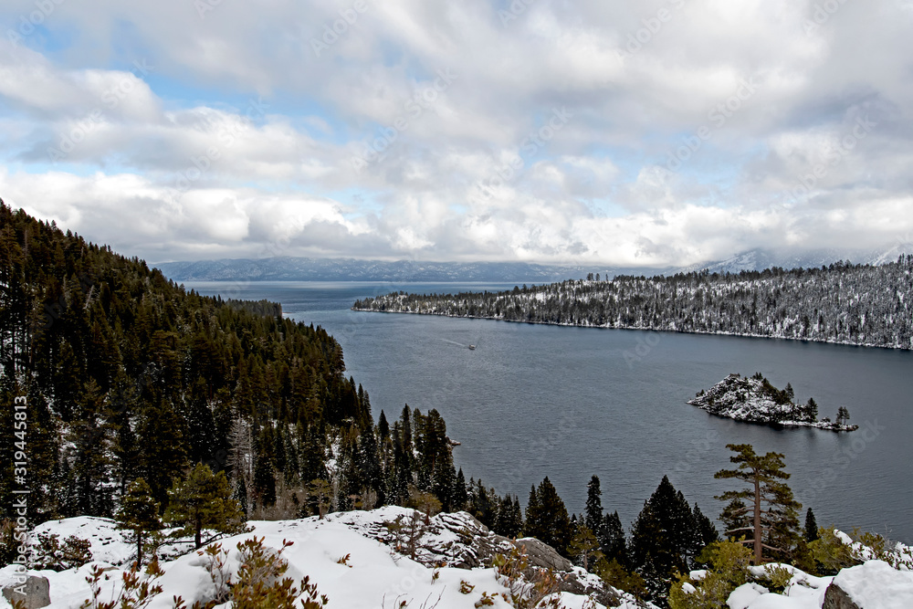 Winter landscape in Emerald Bay - Lake Tahoe - USA