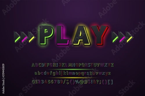 digital alphabet font music with colorful typography. vector illustraton