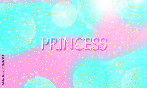 Princess background. Mermaid rainbow. Vector