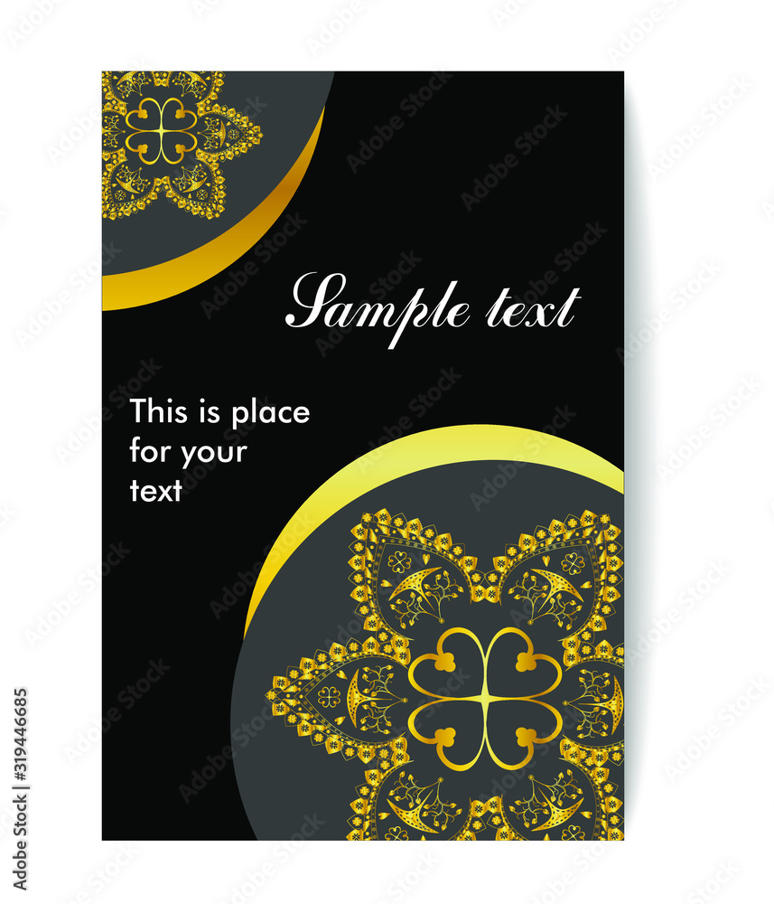 illustration set of backgrounds for business cards and cards with a beautiful mandala.