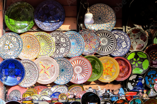 Obraz na plátně ceramics in bazaar, photo as background