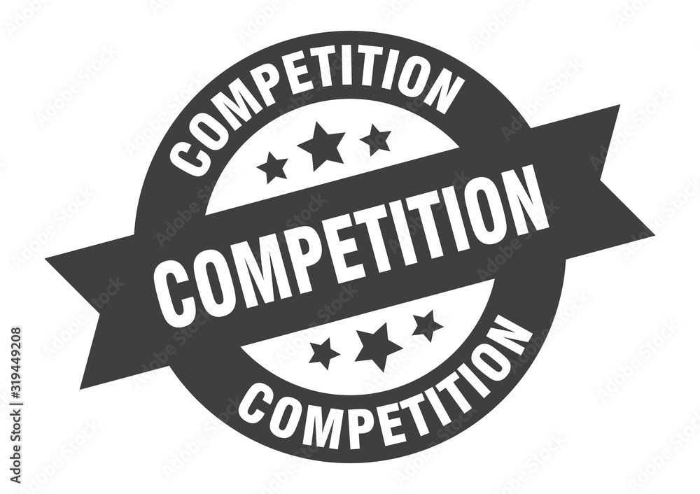 Fototapeta premium competition sign. competition round ribbon sticker. competition tag