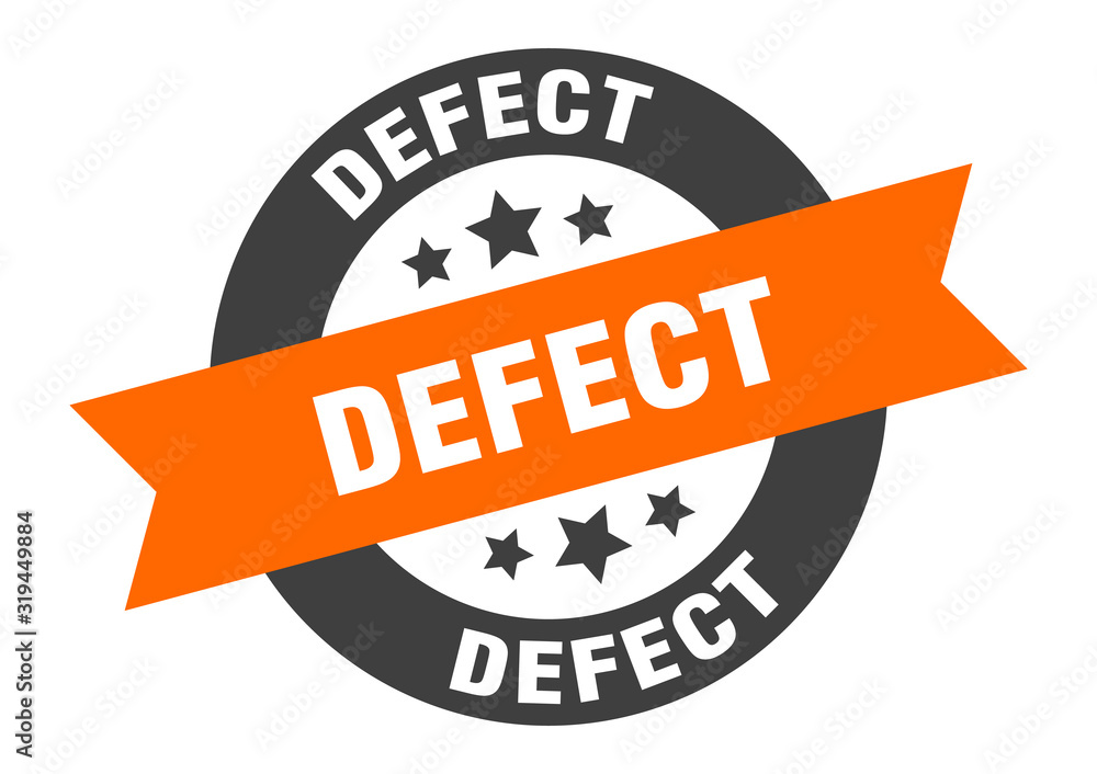 Obraz premium defect sign. defect round ribbon sticker. defect tag