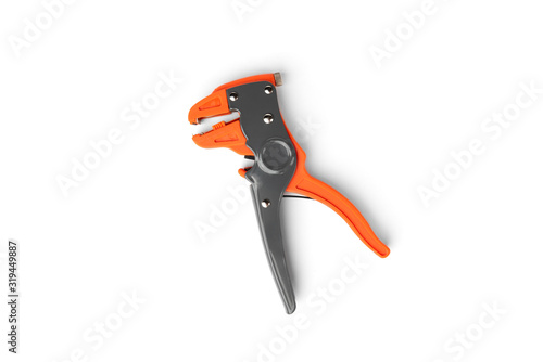 Automatic wire stripper isolated on white background.