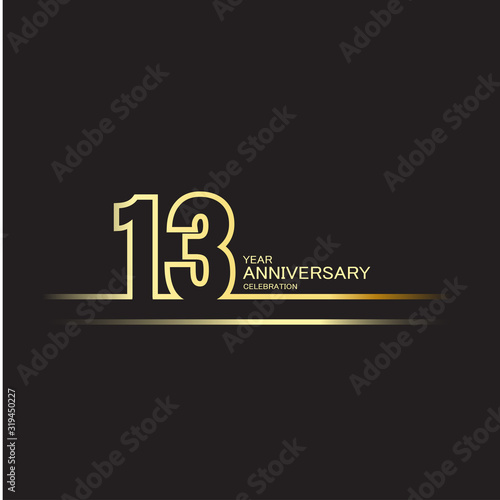 13 Year Anniversary Vector Template Design Illustration