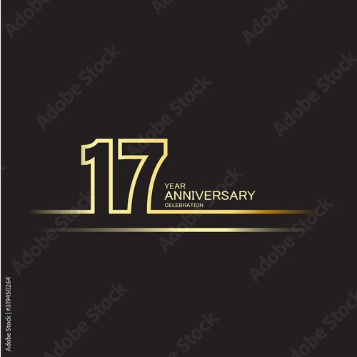 17 Year Anniversary Vector Template Design Illustration