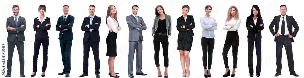 group of successful business people isolated on white