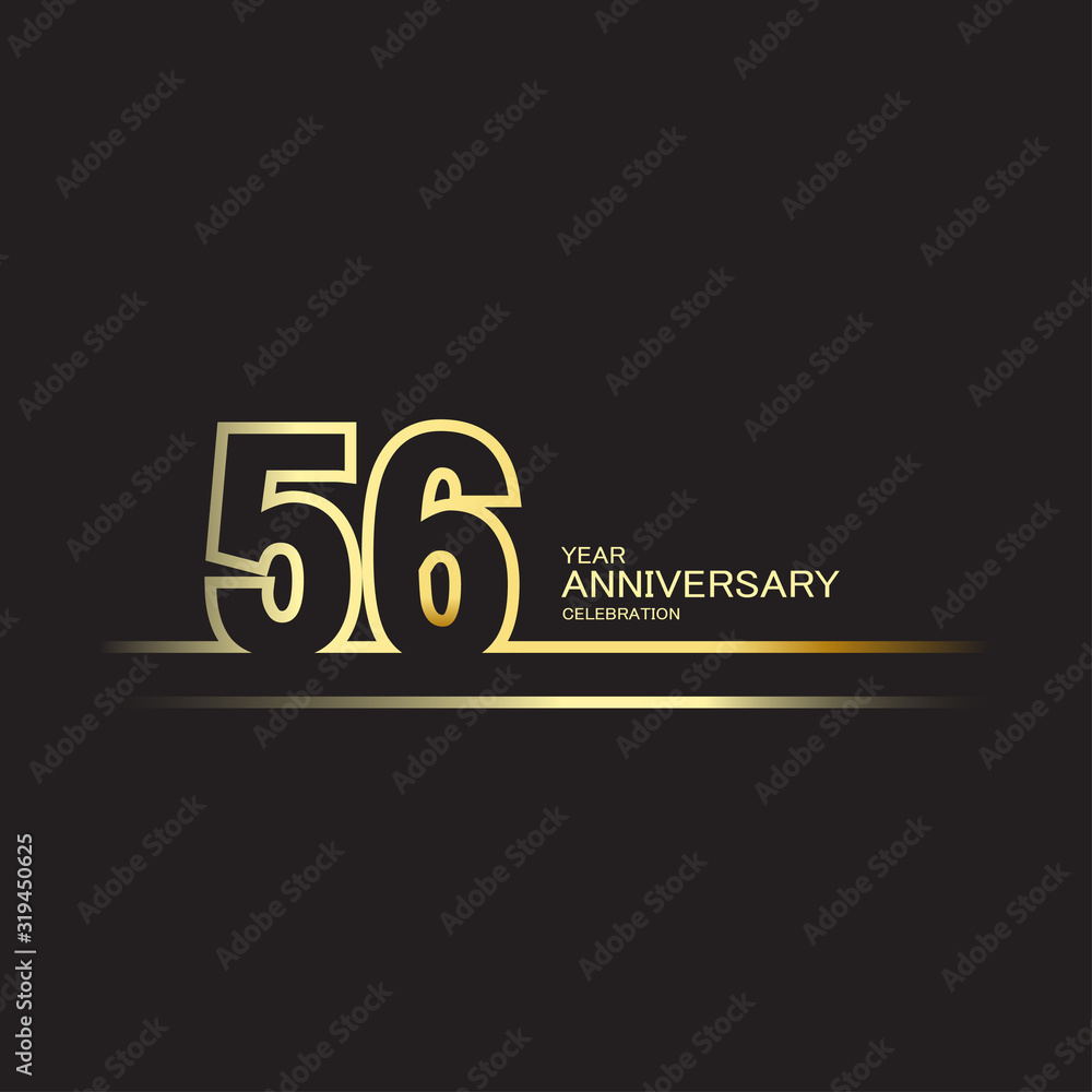 56 Year Anniversary Vector Template Design Illustration 56 Year Anniversary Vector Template Design Illustration