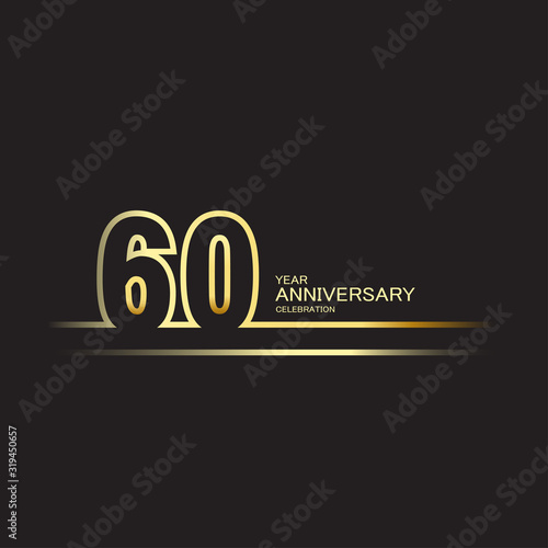 60 Year Anniversary Vector Template Design Illustration