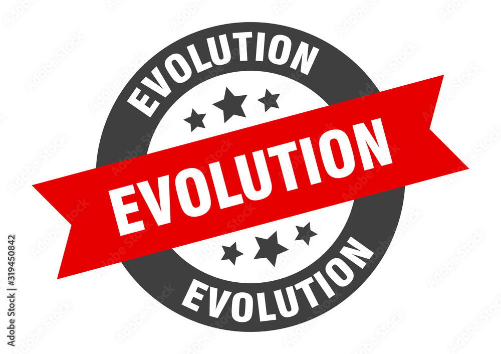 Obraz premium evolution sign. evolution round ribbon sticker. evolution tag