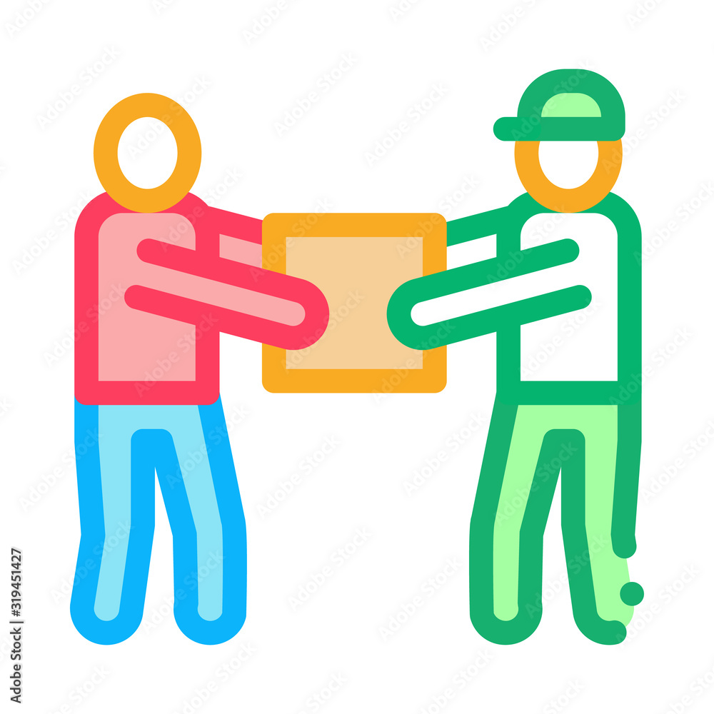Transfer and Issue of Parcel Icon Vector. Outline Transfer and Issue of Parcel Sign. Isolated Contour Symbol Illustration Transfer and Issue of Parcel Icon Vector. Outline Transfer and Issue of Parcel Sign. Isolated Contour Symbol Illustration