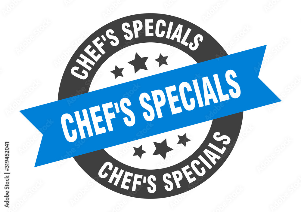 Fototapeta premium chef's specials sign. chef's specials round ribbon sticker. chef's specials tag