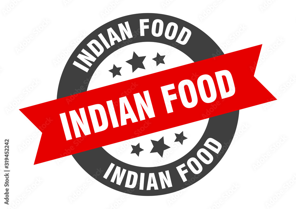 Obraz premium indian food sign. indian food round ribbon sticker. indian food tag