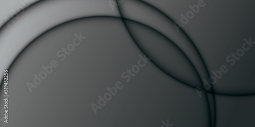 Black and white vector background with circle and curve line element overlap layer