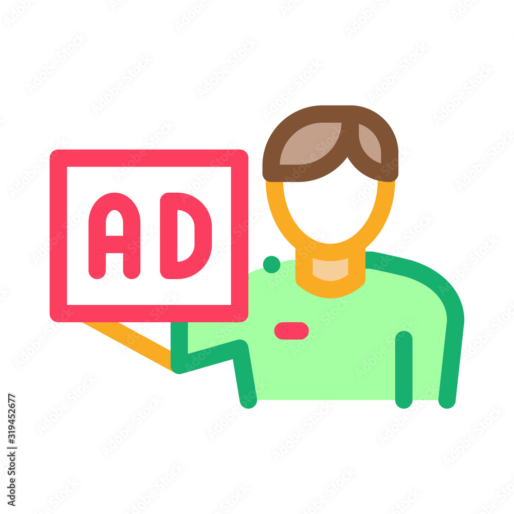 Ad for Courier Position Icon Vector. Outline Ad for Courier Position Sign. Isolated Contour Symbol Illustration Ad for Courier Position Icon Vector. Outline Ad for Courier Position Sign. Isolated Contour Symbol Illustration