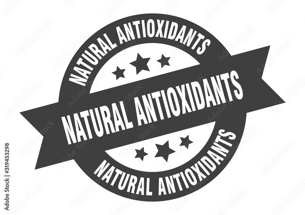 natural antioxidants sign. natural antioxidants round ribbon sticker. natural antioxidants tag