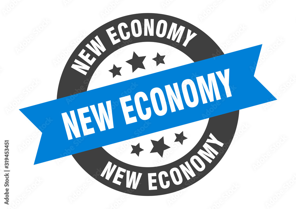 Fototapeta premium new economy sign. new economy round ribbon sticker. new economy tag