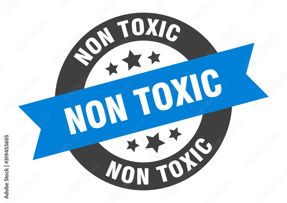 Fototapeta premium non toxic sign. non toxic round ribbon sticker. non toxic tag