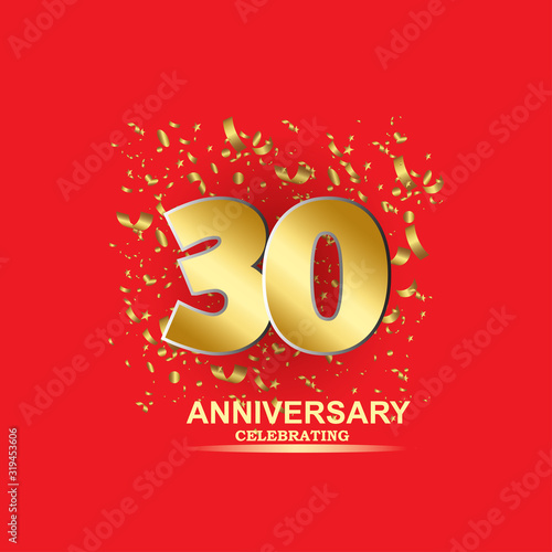 30 Year Anniversary Vector Template Design Illustration