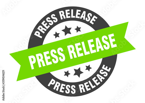 press release sign. press release round ribbon sticker. press release tag
