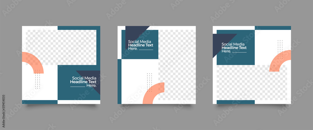 Naklejka premium Modern promotion square web banner for social media mobile apps. Elegant sale and discount promo backgrounds for digital marketing 