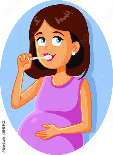 Pregnant Woman Brushing Teeth