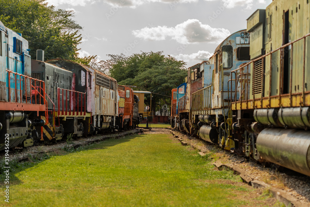 Naklejka premium Pociąg Cementery