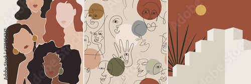 abstract, abstract face, advertising, aesthetics, art, avatar, beauty, clothes, concept, contour, cosmetics, cubism, decoration, elegant, emblem, face, fashion, flat, flyer, friendship, girl, graphic,