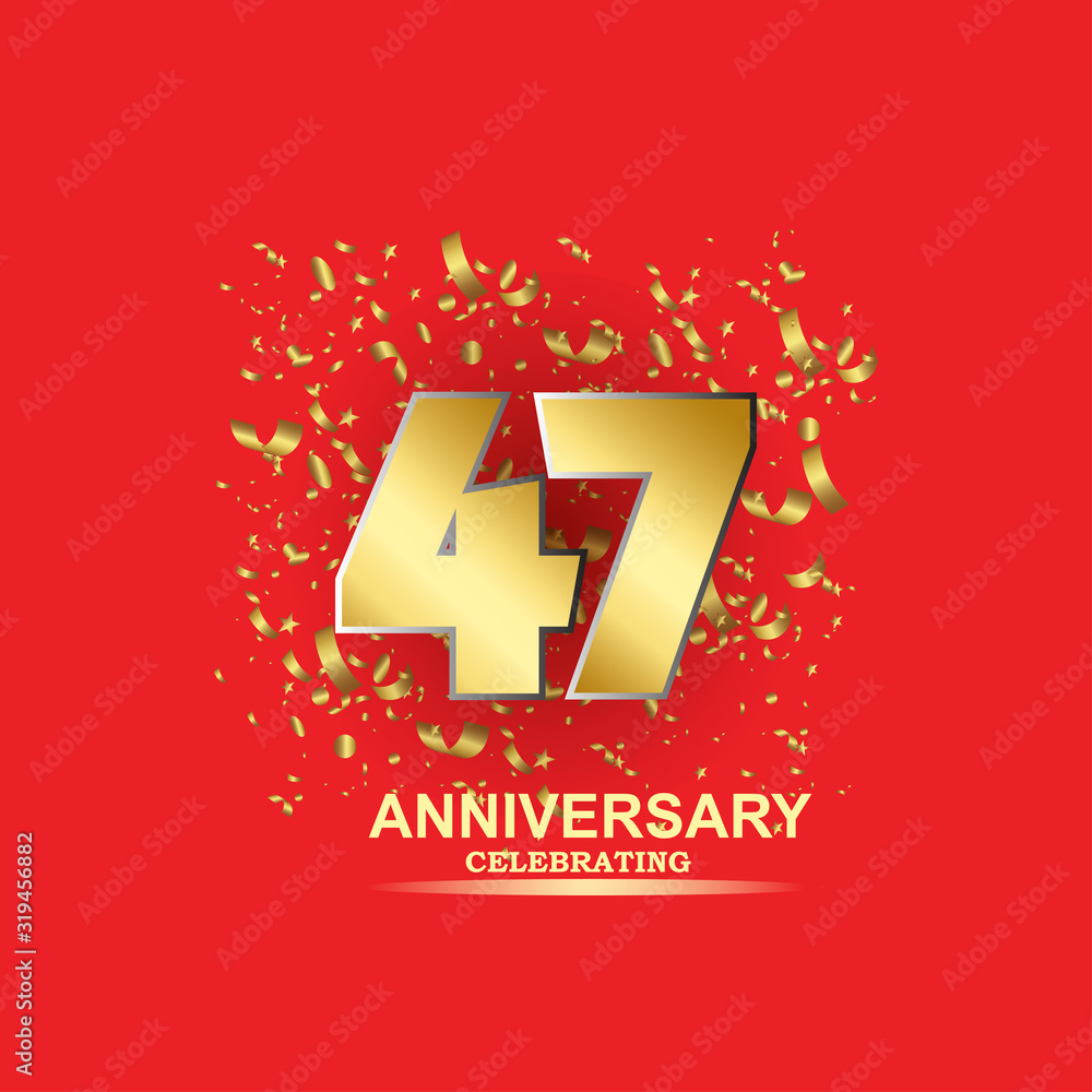 Fototapeta premium 47 Year Anniversary Vector Template Design Illustration