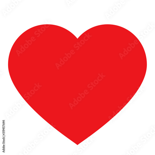 Heart, Symbol of Love and Day. Vector red heart shape icon on white Vector illustration Stock-vektor Adobe Stock