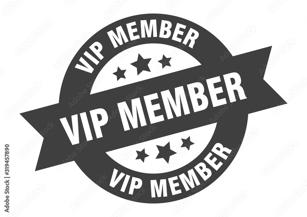 vip member sign. vip member round ribbon sticker. vip member tag