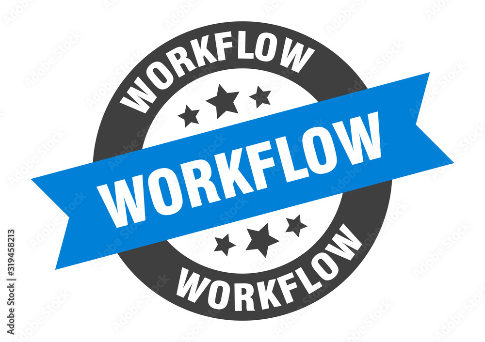 Obraz premium workflow sign. workflow round ribbon sticker. workflow tag